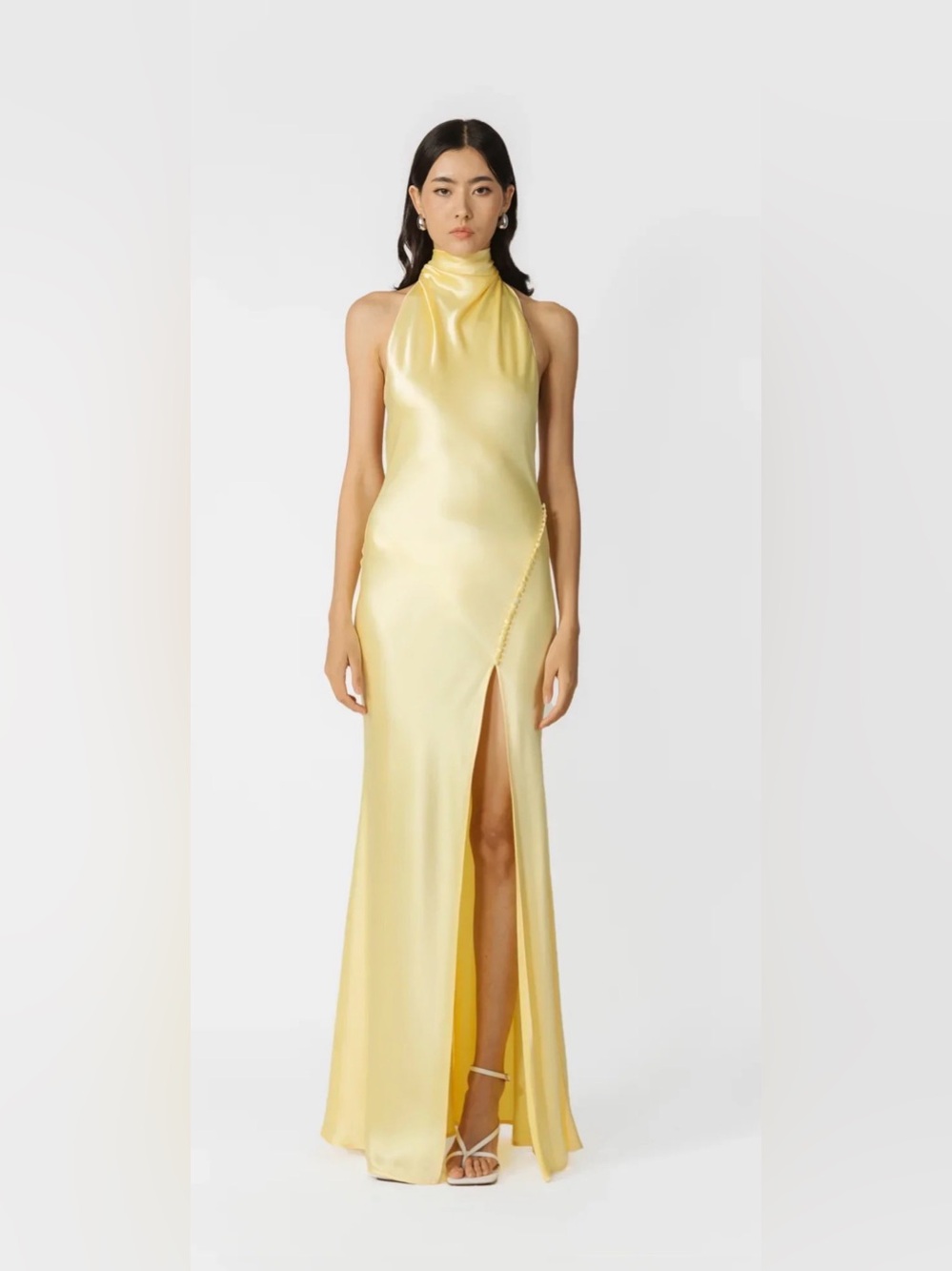 NEW Sau Lee Penelope Satin Backless Gown, Size 10